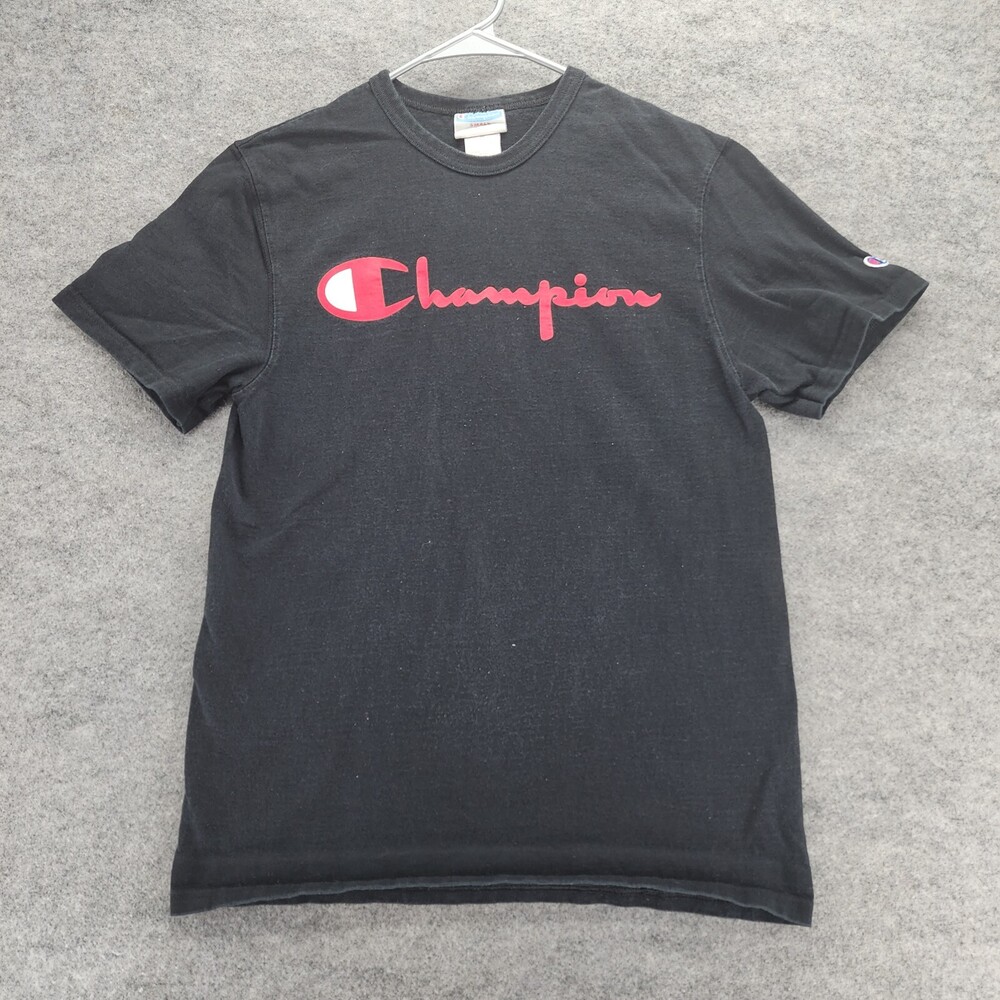 Vintage Champion Shirt Mens Small Short Sleeve Black
